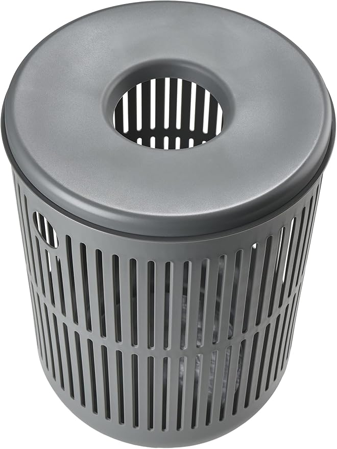Zone Denmark Laundry Basket - Elevate Your Laundry Routine with Style and Functionality, Grey 16.14x16.14x21.65 inches