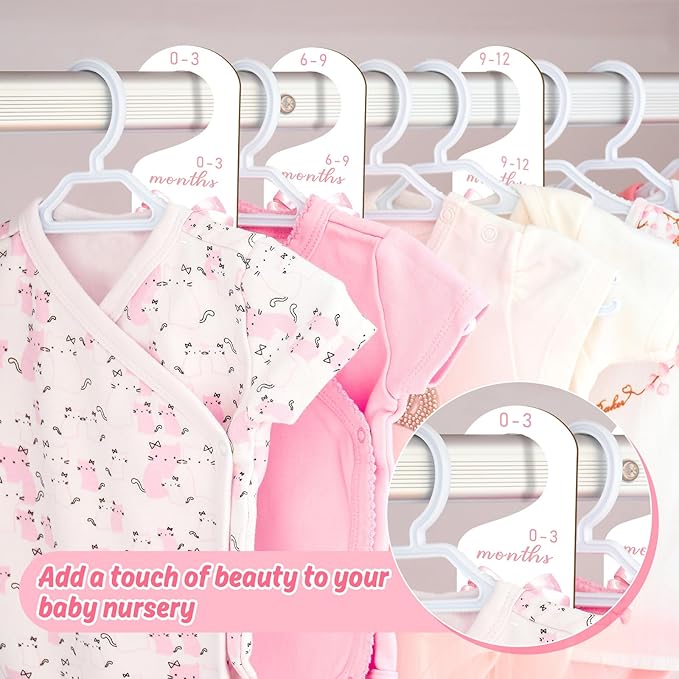 8Pcs Pink Bow Baby Closet Dividers Watercolor Bowknot Hanging Paper Closet Organizer Thicken Baby Wardrobe Organizer for Home Nursery Baby Shower