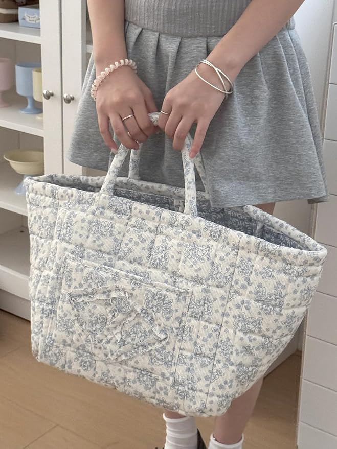 Fabric Storage Basket Boho Large Collapsible Floral Laundry Nursery Hamper Knitting Storage for Car Clothes Toys