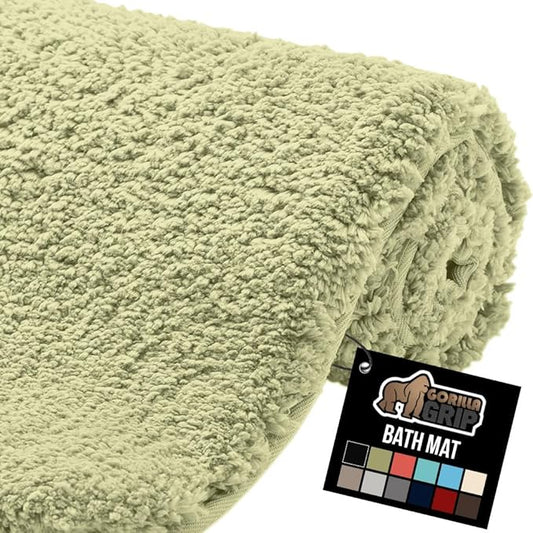GORILLA GRIP Bathroom Rugs, Ultra Soft Absorbent Mat, Thick Plush Bath Rug, Machine Washable, Microfiber Quick Dry, Mats for Shower, Bathtub and Floor, Home Decor Accessories, 24x17, Sage