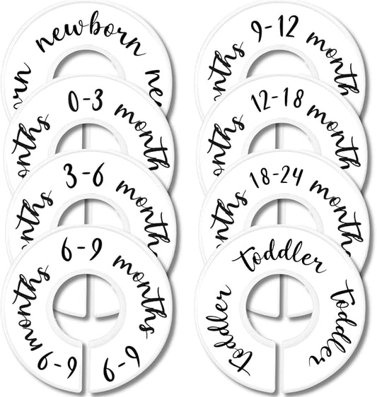 Eli with Love Baby Closet Dividers – Floral Design, Set of 8, Fits 1.5 Inch Rod, Nursery Clothing Organizer