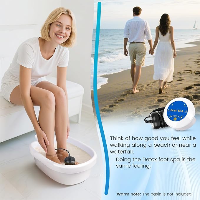 Ionic Foot Bath Detox Machine, Portable Ionic Detox Foot Bath Spa Machine Ion Cleanse Controller for Home Travel Holiday
