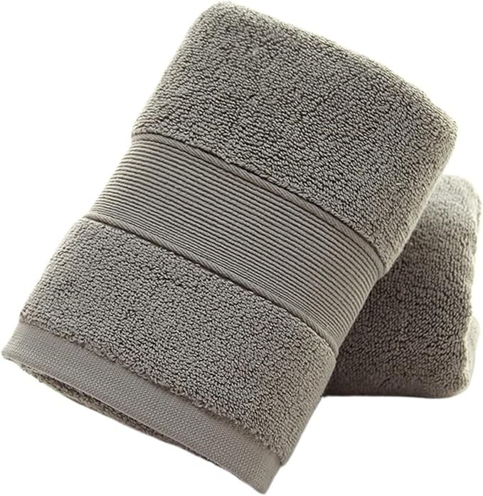 3 Pack Pure Cotton Towels, 130g Thick Bath & Face Towels, Highly Absorbent, Soft, 8 Colors(Grey)