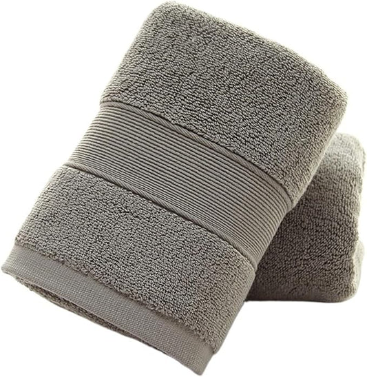 3 Pack Pure Cotton Towels, 130g Thick Bath & Face Towels, Highly Absorbent, Soft, 8 Colors(Grey)