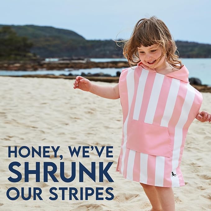 Dock & Bay Poncho with Hood - for Kids - Super Absorbent, Quick Dry - Includes Bag - Cabana Light - Malibu Pink, Small (Age 4-7)