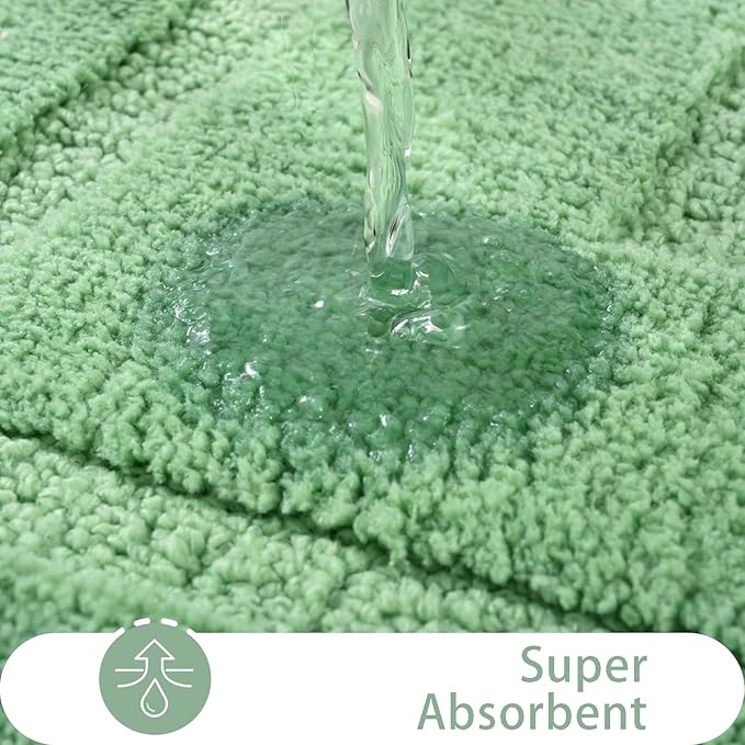 HOMORE Sage Green Bathroom Rug 24x36 Inch Soft Absorbent Microfiber Bathroom Runner Rug, Washable Bath Runners Rugs for Bathrooms Non Slip Bath Rugs for Shower Tub