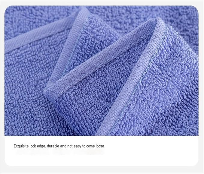 3 Pack Cotton Thick Bath Towels, Plush Absorbent Towels, Face Towels for Adults(Blue)