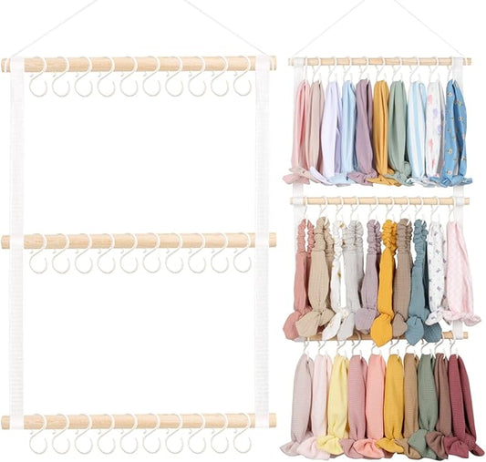 POVETIRE Headband Holder Head Bands Organizer for Girls, Baby Headbands Hair Accessories Organizer Storage Wall Hanging Decor for Nursery Toddler Girls Room