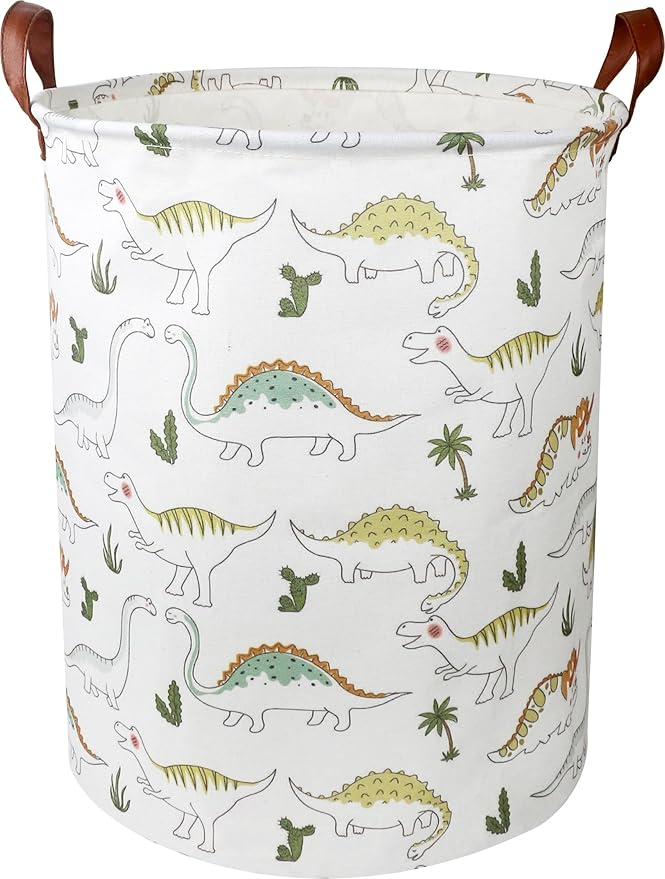 Dinosaur Laundry Hamper, laundry Basket, Waterproof Storage Bin for Bedroom, Clothes Organizer Basket, Room Decor(Light Dinosaur)