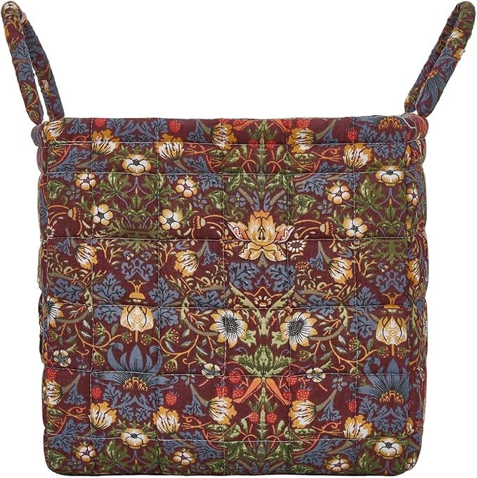 Boho Fabric Storage Basket, Large Capacity Laundry Basket, 12.2'' x 10.23'' x 10.23'' Collapsible Laundry Hamper with Easy Carry Handles (D Multi-Color 15, L)