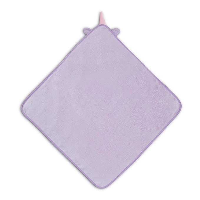 Delta Children Baby/Infant Hooded Bath Towel - Super Soft and Absorbent- Newborn Essential - Ideal Baby Registry/Shower Gift for Boys and Girls, Light Purple Unicorn