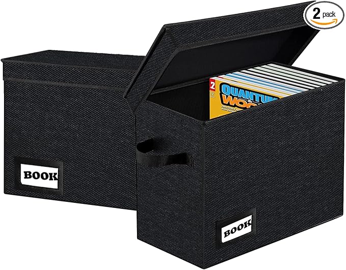 2 Pack Collection Comic Book Storage Boxes, Protector Organizer 15.8" X 7.8" X 11.8" Collapsible Short Box Holds 160-180 Comic Book Heavy Duty Bin Container Holder Shelf