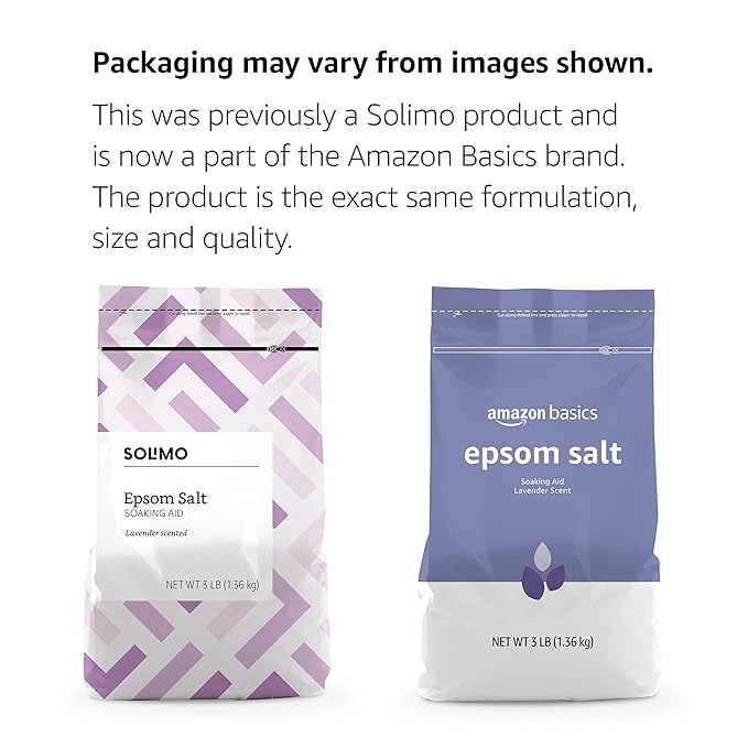 Amazon Basics Epsom Salt, Lavender Scented, 3 Pound, 2-Pack | Soaking Aid | Previously Solimo