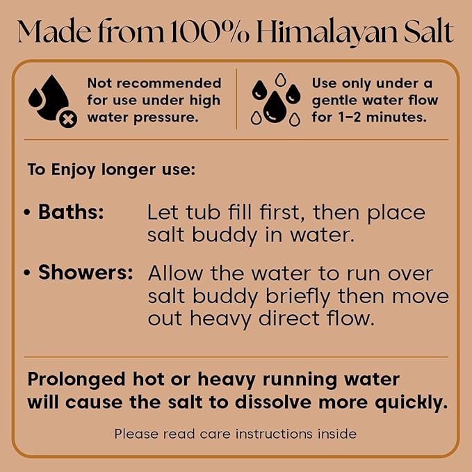 UMAID Himalayan Bath Salt Buddy™ 4 lb – Hanging Mineral Salt Rock for Shower & Bath, Solid Pink Himalayan Stone for Natural Steam, Relaxation & Spa-Like Self-Care, Unique Gift for Men & Women
