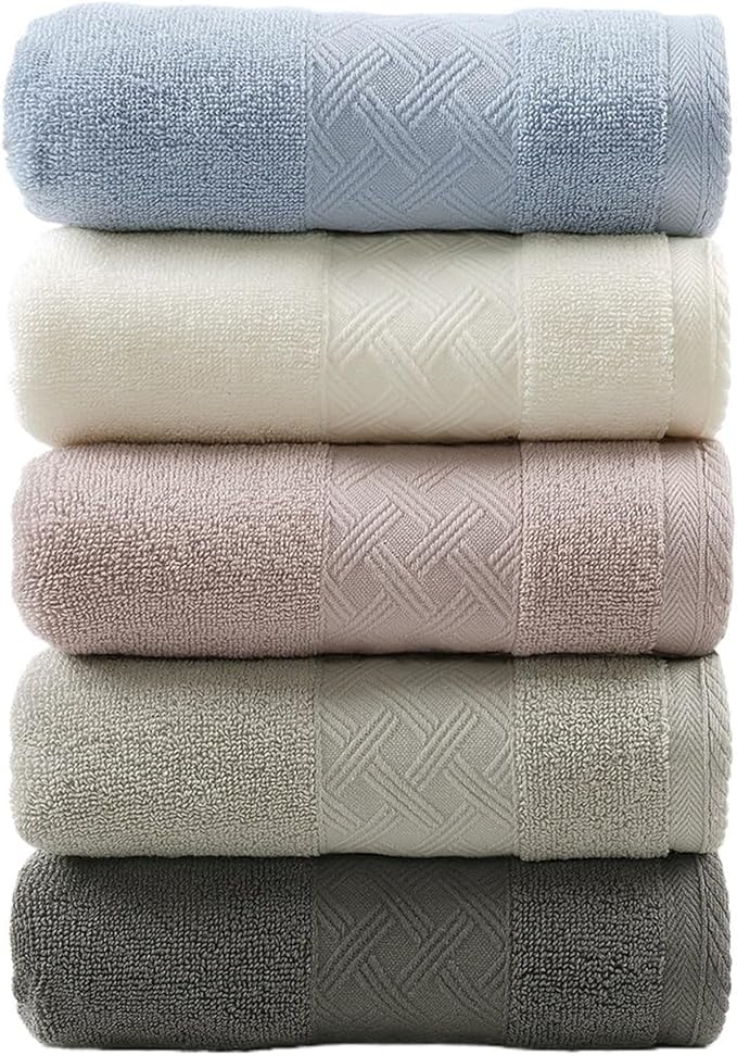 3 Pack Cotton Bath Towels, 34x74 Inches Soft Absorbent Face Towels for Home(Coffee)