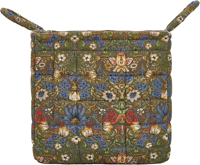 Boho Fabric Storage Basket, Large Capacity Laundry Basket, 12.2'' x 10.23'' x 10.23'' Collapsible Laundry Hamper with Easy Carry Handles (D Multi-Color 14, L)