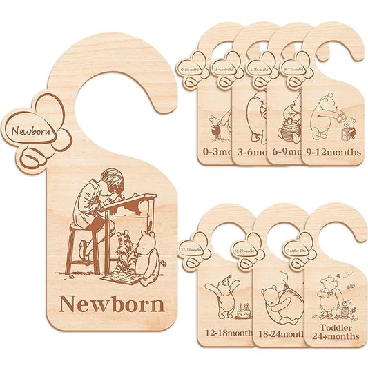 Winnie Baby Closet Divider -Winnie Nursery Decor Wardrobe Baby Closet Organizer,Daisy Design Nursery Decor Clothes Hanger Dividers for Sorting 8 from Newborn to 24+ Months,bee
