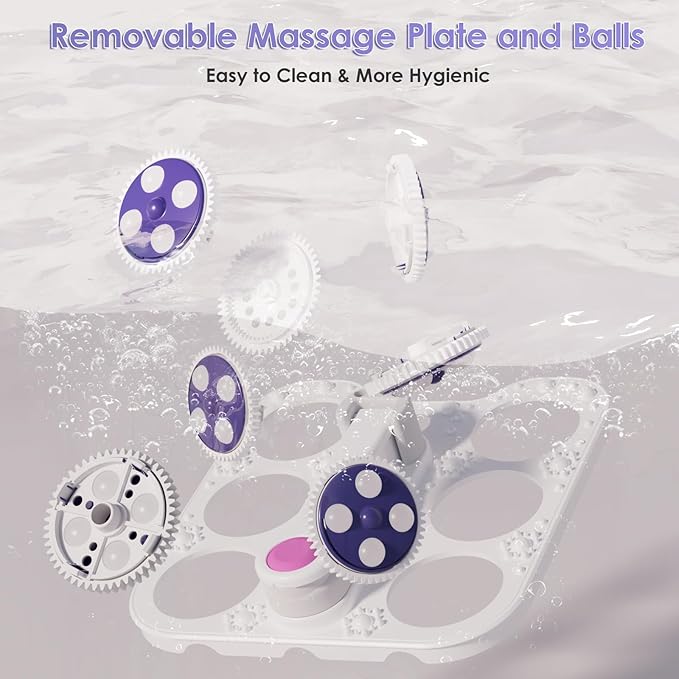 Foot Spa Electric Rotary Massage, Collapsible Foot Bath with Heat, Bubble Jets,Temp Control, and 24 Motorized Shiatsu Massage Balls, Pedicure Foot Spa for Feet Relaxation (Blue)