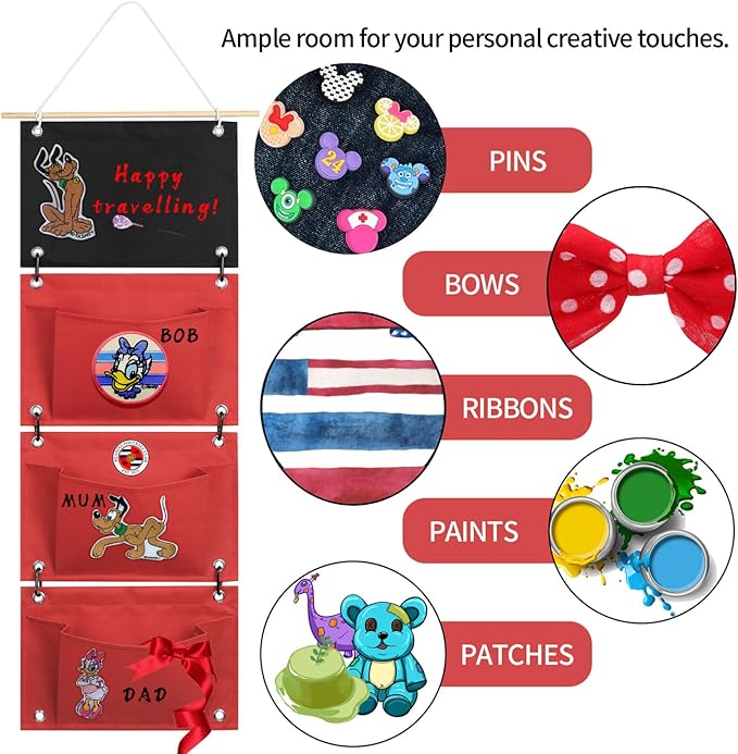 Interchangable Fish Extender FE Pouch for Disney Gift Exchange Single 2, 3 Pockets DCL Hanger Easy Add on Personal Touches HTV suitable