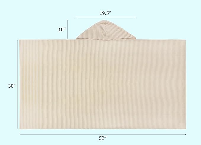 ORIGINAL KIDS Hooded Bath Towel Wrap - 100% Super Zero Twist Cotton - Large Oversized Hooded Kids Towel - Toddler Shower Pool Beach - Super Soft Absorbent Quick Dry - 30 x 52 inches - Banana Milkshake
