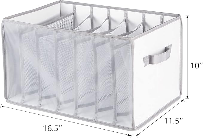 Univivi Extra Large Wardrobe Clothes Organizer Closet Organizer Portable Pants Sweaters Organizer for Closet,T-Shirt, Underwear, Upgraded 7 Grids Jeans Hoodie Organizer Clothes Organizer - Set of 2