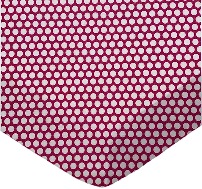 SheetWorld Baby Fitted Bassinet Sheet Fits Nuna Mixx 12 x 29 inches, 100% Cotton Woven Sheet, Unisex Boy Girl, Dots Hot Pink, Made in USA