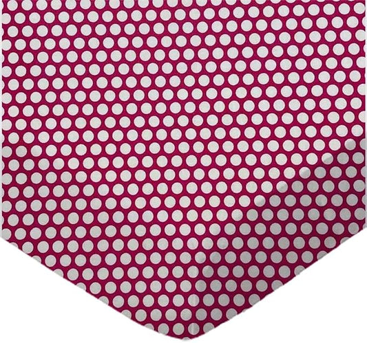 SheetWorld Baby Fitted Bassinet Sheet Fits Nuna Mixx 12 x 29 inches, 100% Cotton Woven Sheet, Unisex Boy Girl, Dots Hot Pink, Made in USA