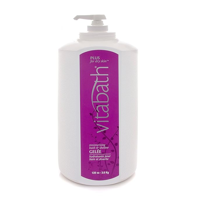 Vitabath Plus For Dry Skin Moisturizing Bath & Shower Gel Wash Replenishing Oils Deeply Hydrate & Soothe Dryness, Body Cleanser, Skin Restore & Foaming Gelee - 128 oz