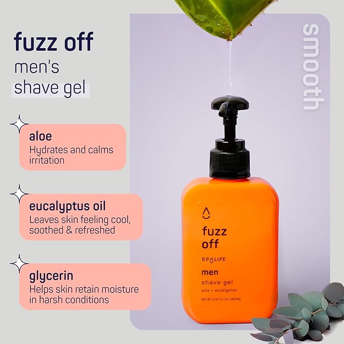 SpaLife Mens Body Wash Gift Set w/ Body Wash, Shave Gel, After-Shave Gel, Shampoo | Mens Skin Care Gift Set | Skincare Gifts for Men | Gifts for Men | Men's Skincare | 4-Piece