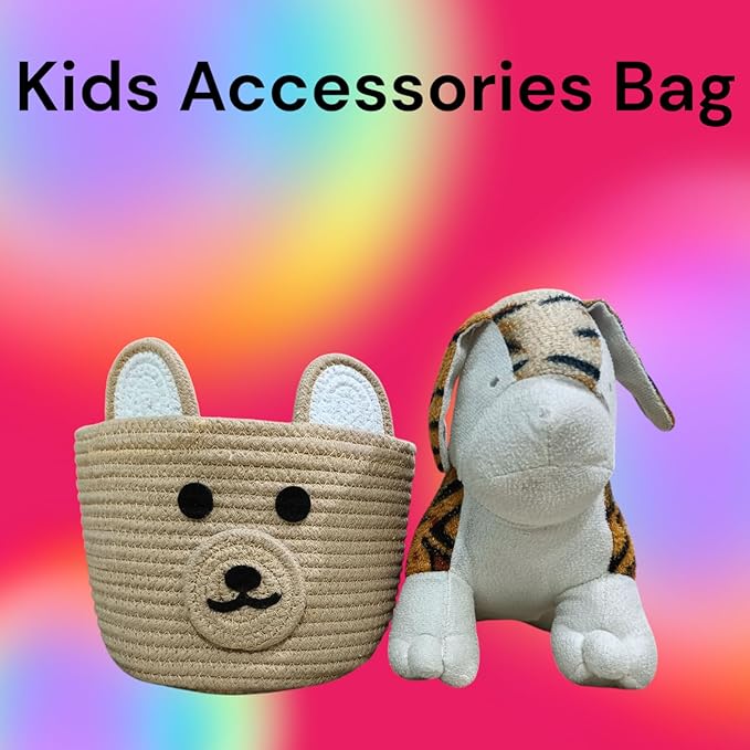Natural Jute Storage Basket |EcoFriendly Round Shape Foldable Basket, Wedding Packing Organizer, Kids Crafts,Soft Toys Bag | Multipurpose Bag For living Bed room, office,kitchen