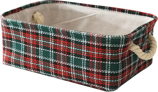 INough Christmas Baskets for Gifts Empty Red Christmas Gift Basket with Handles Christmas Bags Red Basket for Gifts Empty Collapsible Christmas Storage Bins for Baby/Living Room