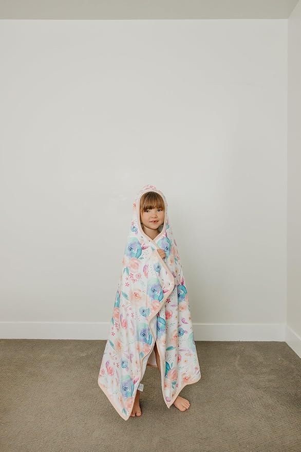 Copper Pearl Hooded Bath Towels Premium Knit/Terry Cloth Toddler Towels with Hood, Pockets, and Cool Designs - Great to Gift and Make Bath Time Fun - Big Kids Hooded Towel, Bloom