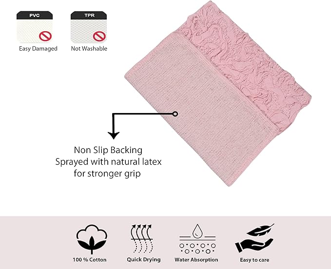Home Weavers Bell Flower Collection 100% Cotton Tufted Bath Rugs, Extra Soft and Absorbent Bath Rugs, Non-Slip Bath Mats, Machine Washable, Bath Mats for Bathroom Floor, 24"x40" Rectangle, Pink