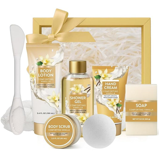Spa Luxetique Gifts for Women 8pcs Vanilla Bath and Body Works Gift Set for Women Self Care Spa Gift for Womens Birthday Gift for Womens Grandma Mom Sister Friend Valentines Day Gifts for Her