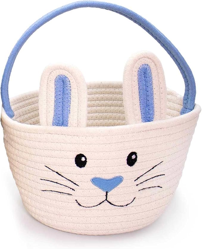 Easter Bunny Rope Basket (Unpersonalized - Blue)