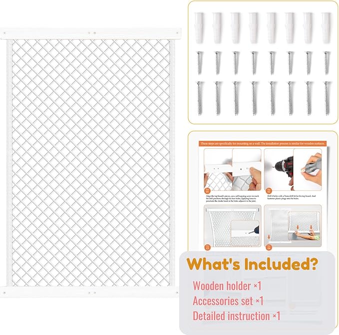 Stuffed Animal Storage Holder, Elastic Stuffed Animal Net,Door/ Wall Mount Length Adjustable Hanging Stuffed Animal Organizer, Plushie Net For Nursery Play Room-White Boards Patent