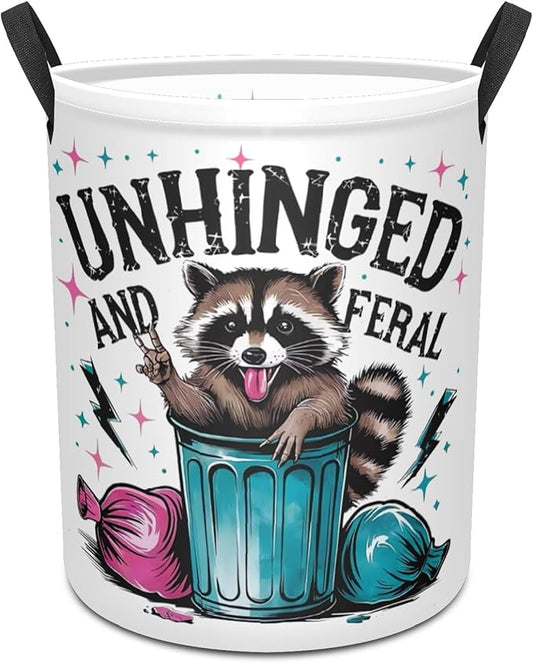 Unhinged And Feral Racoon Baby Laundry Hamper,kids laundry Basket,Waterproof Storage Bin for Bedroom,Clothes Organizer Basket,Toys Box,Room Decor