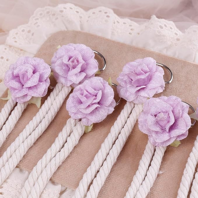 cherrboll Flower Hair Bow Organizer for Baby Girls, 6PCS Floral Hair Clips Holder Headband Hair Accessories Wall Hanging Organizers Storage for Toddler Room Nursery Decor