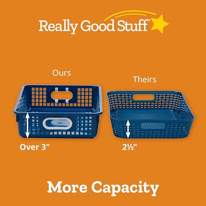 Really Good Stuff 14x10 Desktop Paper Storage Basket - Black