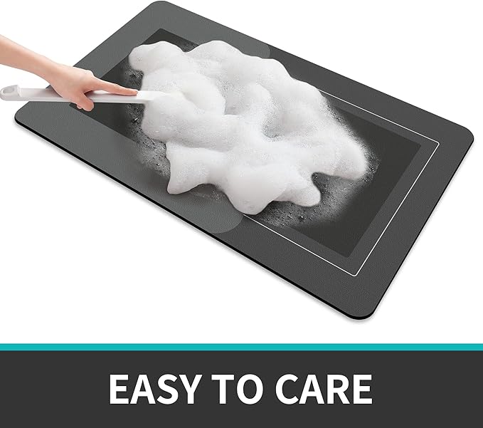 2Pcs Bathroom Mats U Shaped Set, Non-Slip Quick-Dry Toilet Bath Rug for Tub, Shower and Bath Room 19.7"x31.5"+19.7"x23.6", Dark Grey