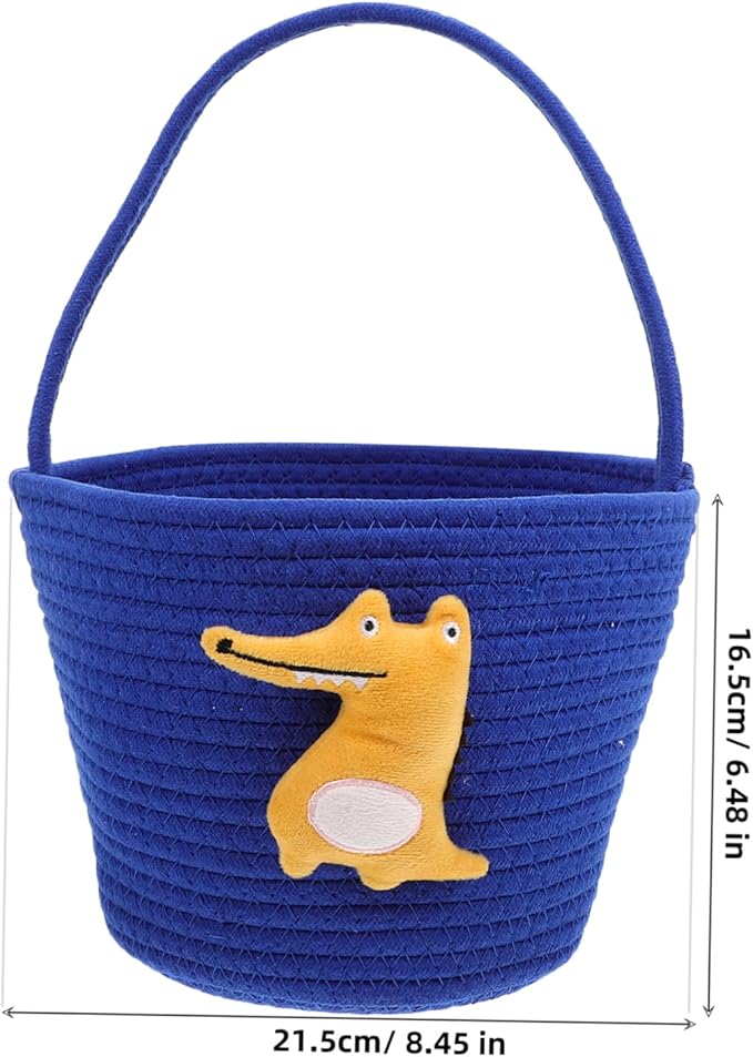 Woven Shower Basket for Candy Storage Cute Decorative Basket for Nursery Party Favors for Celebrations and Organizing Small Items