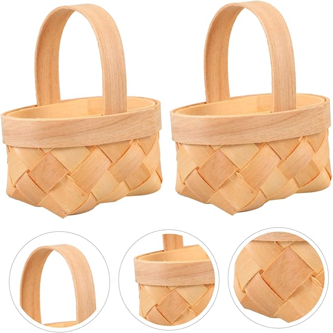 Happyyami 20pcs Mini Woven Candy Baskets for Boys and Girls Natural Treat Holders for Party Favors Easter Birthdays and Home Storage Adorable Packaging