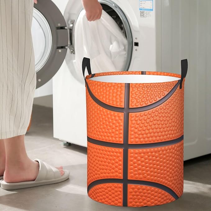 Basketball Laundry Basket Room Décor Hamper Clothes Storage Bucket Toy Organizer Foldable Waterproof Bathroom Laundry Storage Bedroom Large