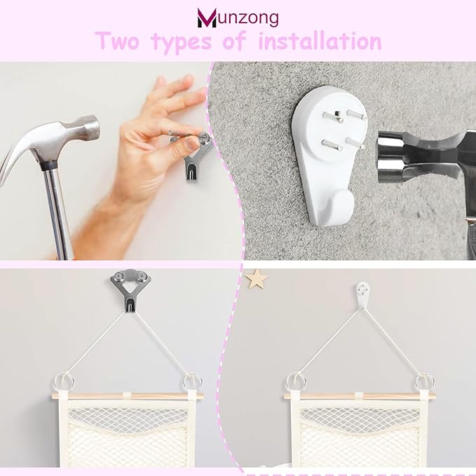 Munzong bow holder for girls hair bows 52x17 inch, Beige Hair Bow Clip Organizer for Baby Girls,Hair Accessories Storage Hanger for Toddler Kids Nursery Room Decor
