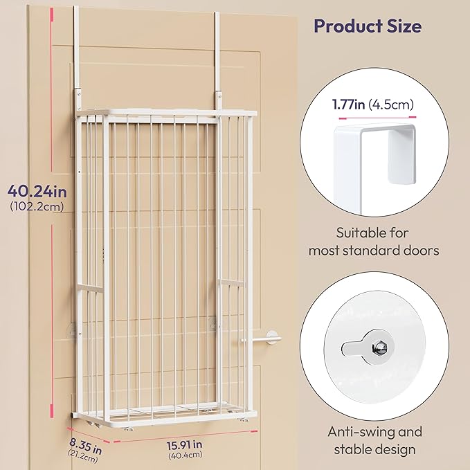 SWTYMIKI Large Stuffed Animal Storage - Over The Door Stuffed Animal Organizer, Toy Stuffy Storage for Nursery Play Room Bedroom Kid Room, Plush Organizer (White, 2-Tier)