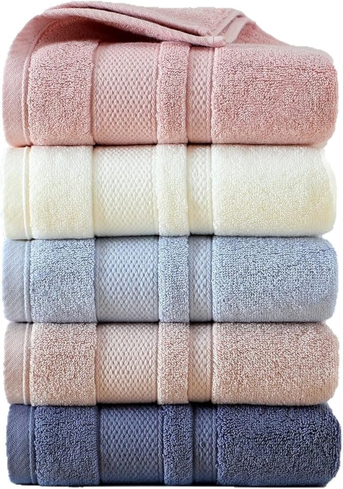 3 Pack Cotton Bath Towels, Soft Absorbent Quick Dry Face Hand Towels, 32 Ply(Dark Grey)