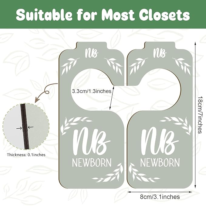 Wooden Baby Closet Dividers for Baby Clothes Organizer,Colorful Baby Closet Organizer For Nursery Decor,Baby Clothes Dividers For Closet Size Hangers for New Mom Dad Parents