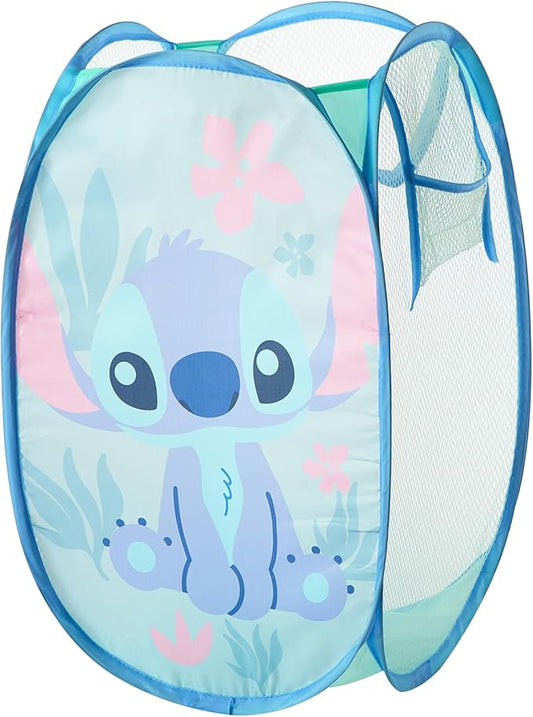 Disney Stitch Pop Up Hamper – Collapsible Laundry Basket with Durable Carry Handles – 21'' x 13.5'' – Lightweight Storage Bin for Kids, Nursery, Bedroom & Toys