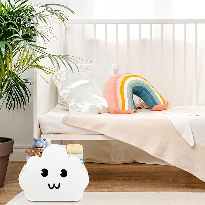 Cloud Shaped Felt Storage Caddy;Felt Baby Basket, Nursery Organizer with Cloud Design for Storage Infant Newborn Essentials,Foldable Bathroom and Bedroom Stuff Diaper Toys Baby Vintage Decor