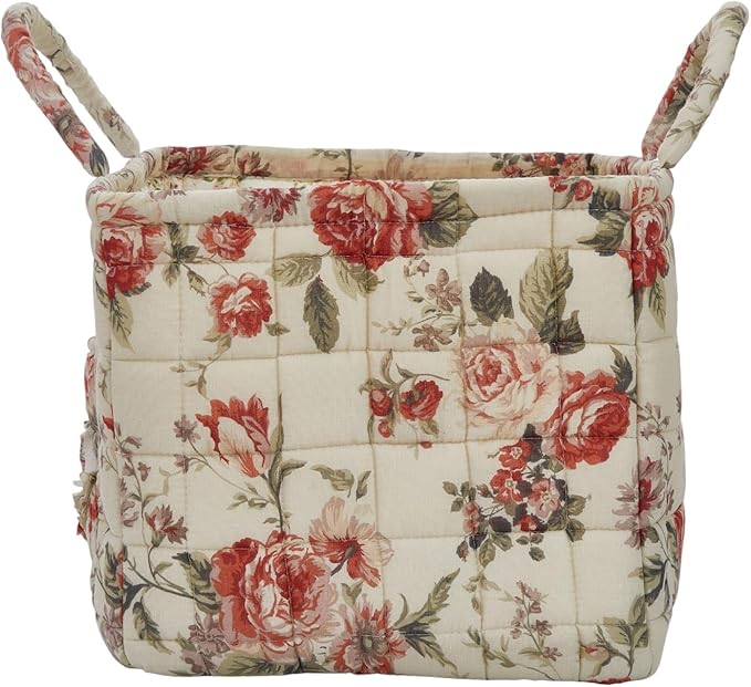 Boho Fabric Storage Basket, Large Capacity Laundry Basket, 12.2'' x 10.23'' x 10.23'' Collapsible Laundry Hamper with Easy Carry Handles (C Multi-Color 8, L)